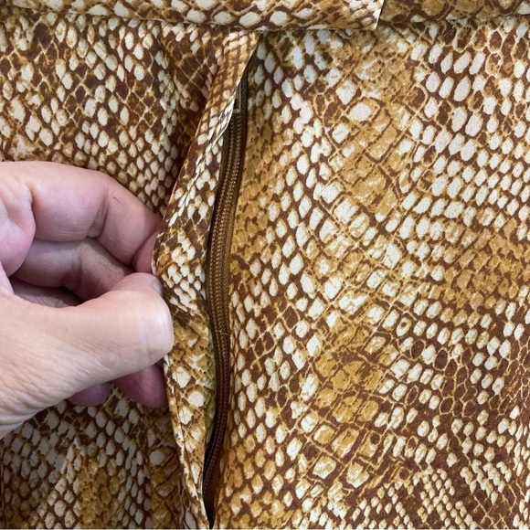 BABATON Sz 6 Snake Skin Wide  Leg Pockets Zipper Closure Unlined Trouser Pants - Picture 4 of 10